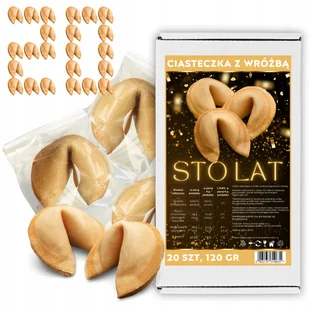 Magia Ciasteczka z Wróżbą na przybycie STO LAT Ciastka z Wróżbą 20 szt 120g - Pieczywo chrupkie - miniaturka - grafika 1