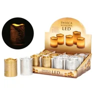 Świece - Świeczka dekoracyjna LED 9 cm srebrna/złota - miniaturka - grafika 1