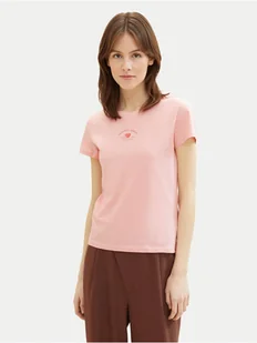 Tom Tailor Denim T-Shirt 1040185 Różowy Regular Fit - Koszulki i topy damskie - miniaturka - grafika 1