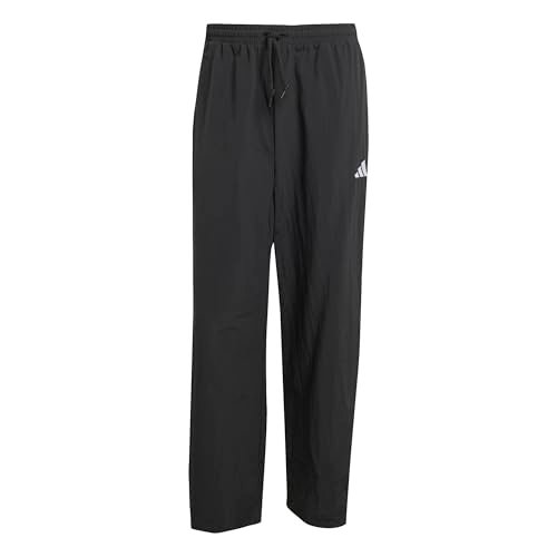 adidas Mężczyźni ESSENTIALS SMALL LOGO WOVEN OPEN HEM PANT, Black/White, M