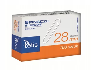 SPINACZE BIUROWE STALOWE TETIS 28MM 100SZT GS140 B - Spinacze i klipsy do papieru - miniaturka - grafika 1