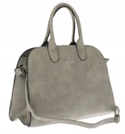 Torebki damskie - Torebka damska duża listonoszka pojemna modna torba kuferek BSY76865 Szara - miniaturka - grafika 1