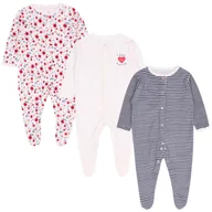 Pajacyki dla niemowląt - 3x Biały, bawełniany pajacyk dla dziewczynki, certyfikat OEKO-TEX 3-6 m 68 cm - miniaturka - grafika 1