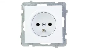 LEDart pojedyncze z uziemieniem, bez ramki - Ospel As GP-1GZ/m/00, kolor bały, 16A/250V - Gniazdka elektryczne - miniaturka - grafika 2