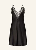 Bielizna nocna - Calvin Klein Negliż Chemise Z Satyny schwarz - miniaturka - grafika 1