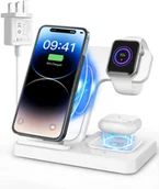 Ładowarki do telefonów - Ładowarka Indukcyjna Bezprzewodowa Składana 3w1 iPhone Watch AirPods - miniaturka - grafika 1
