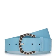Paski - Damski pasek ze skóry z klamrą w stylu retro błękitny - Wittchen - miniaturka - grafika 1
