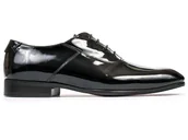 Półbuty męskie - Czarne lakierki - wiedenki / oxfordy 6900-lakier T31 38 - miniaturka - grafika 1
