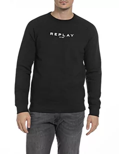 Replay Bluza męska M6139L.00.21842, czarna, M - Bluzy męskie - miniaturka - grafika 1
