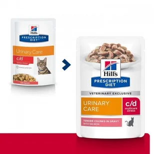 Hills Feline c/d Urinary Stress Salmon saszetka 12x85g - Mokra karma dla kotów - miniaturka - grafika 2
