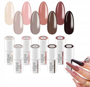 YOSHI LAKIER HYBRYDOWY ZESTAW CAŁA KOLEKCJA FREE SPIRIT BRĄZY NUDE 8 szt - Lakiery hybrydowe - miniaturka - grafika 1