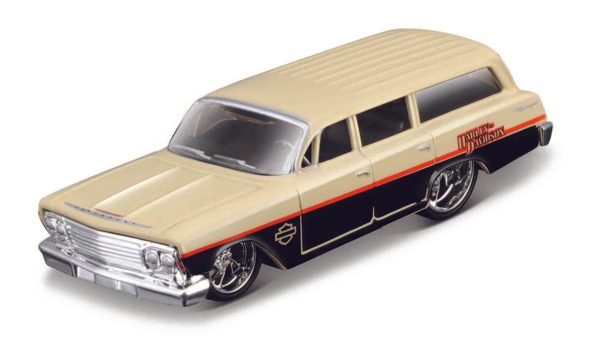 MAISTO HD CUSTOM 1962 CHEVROLET BISCAYNE WAGON BEŻOWY 1:64 15380