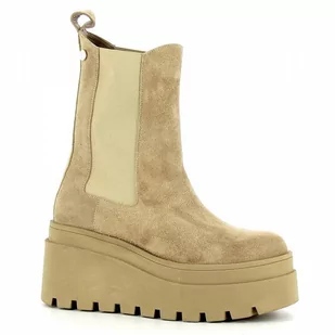 Beżowe botki na platformie CARINII - Carinii - Botki damskie - miniaturka - grafika 1
