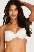 Biustonosze - Hunkemöller Biustonosz usztywniany z fiszbinami Secret Lace Biały - miniaturka - grafika 1