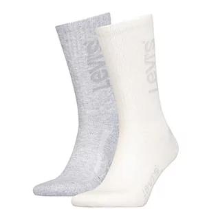 Skarpetki męskie - Levi's Tonal Logo Sock Crew, Marshmellow/jasnoszary Mel, 41.5-43.5 EU - grafika 1