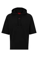 Bluzy męskie - HUGO Męska bluza dresley232 Relaxed-Fit z krótkim rękawem z bawełny Terry, Black7, XS - miniaturka - grafika 1