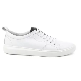 Buty męskie skórzane sportowe sznurowane 434KNT białe - Buty Olivier - Półbuty męskie - miniaturka - grafika 1