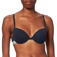 Biustonosze - Emporio Armani Push Up Biustonosz Iconic Logoband Gołębi Biustonosz Damski, granatowy, 90C - miniaturka - grafika 1