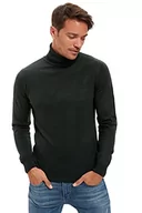 Koszulki męskie - DeFacto Męski sweter z dzianiny z długim rękawem okrągły dekolt - slim fit sweter dla mężczyzn topy (zielony, XL), zielony, XL - miniaturka - grafika 1