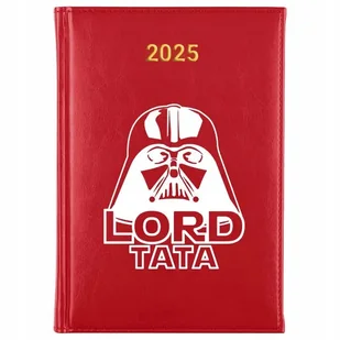 Kalendarz Czerwony A5 2025 LORD TATA Dziennik Planer Notes Dzień Ojca Wzory - Planery - miniaturka - grafika 1