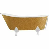 Wanny - Besco WAO-160-GZW OLAYA GLAM złota wanna wolnostojąca 160 x 68nogi białe - miniaturka - grafika 1