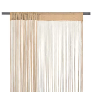 vidaXL Zasłony sznurkowe, 2 sztuki, 140x250 cm, beżowe - Zasłony - miniaturka - grafika 1
