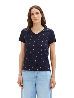 Koszulki i topy damskie - TOM TAILOR Damska koszulka ze wzorem, 32651 - wzór Navy Bird, M - grafika 1