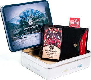 Peterson Skórzany portfel męski w orientacji poziomej Peterson NoSize - Portfele - miniaturka - grafika 1