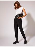 Spodnie damskie - Morgan Spodnie materiałowe 212-PRING.F Czarny Cropped Fit - miniaturka - grafika 1