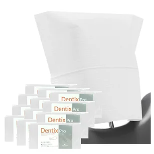 Pokrowiec na zagłówek stomatologiczny 32cm x 28cm biały podfoliowany 54g DentixPro 600szt - Kosmetyczne akcesoria jednorazowe - miniaturka - grafika 1