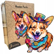Puzzle - Drewniane Puzzle Edukacyjne A3 Corgi Pies Piesek Dzieci Dorośli 240el DUŻE - miniaturka - grafika 1