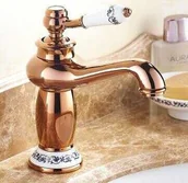 Baterie umywalkowe - Bateria umywalkowa retro IRENE srebrna chrom - miedziany - miniaturka - grafika 1