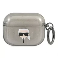 Akcesoria do słuchawek - Karl Lagerfeld Karl Lagerfeld Karl Head Glitter - Etui Airpods Pro (czarny) KLAPUKHGK - miniaturka - grafika 1