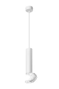 Candellux Lighting biała lampa wisząca TUBA 31-77707 pojedynczy zwis nad blat z ozdobnymi pierścieniami 31-77707 - Lampy sufitowe - miniaturka - grafika 1