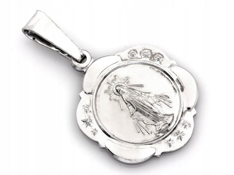 Elegancki Medalik srebrny z Niepokalaną 925 waga 3.26g na szyję na prezent