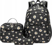 Torebki damskie - PLECAK SZKOLNY DUŻY MŁODZIEŻOWY WODOODPORNY 3 w 1 TORBA NA LUNCH PIÓRNIK - miniaturka - grafika 1