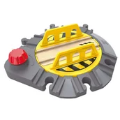 Kolejki i akcesoria - Hape, Kolejka drewniana, Obrotnica kolejowa, 6 torów - miniaturka - grafika 1