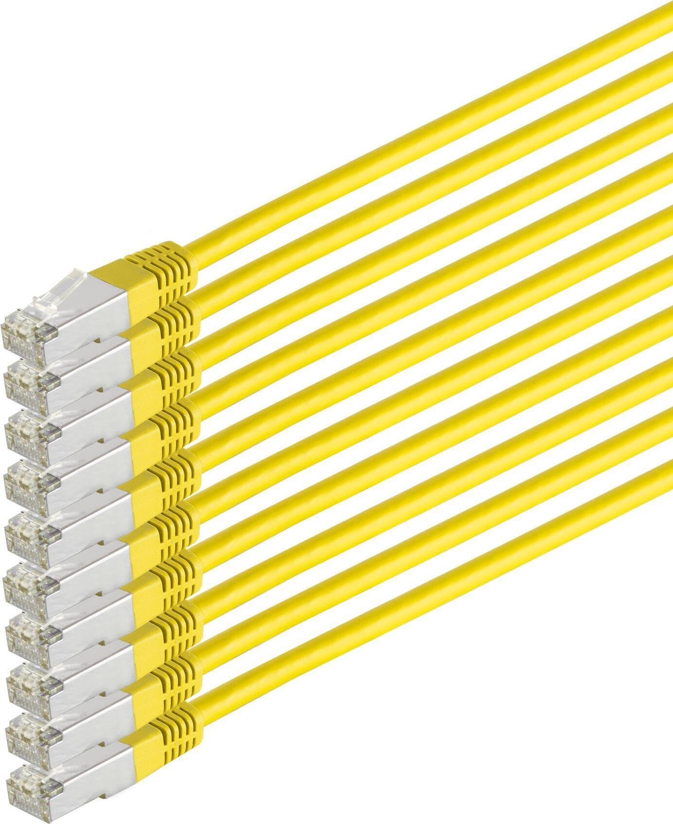 Kabel sieciowy patch S/CONN, kat. 6, S/FTP, PIMF, bezhalogenowy, VE10, żółty, 1,0 m (75711-HY-SET-10)