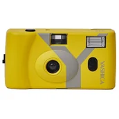 Aparaty analogowe - Aparat analogowy YASHICA MF-1 Snapshot Art Camera Żółty - miniaturka - grafika 1