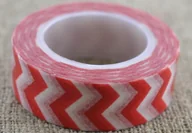 Scrapbooking - [606015] Taśma washi tape czerwono- biała 10m - miniaturka - grafika 1