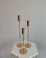 Świeczniki - Komplet świeczników różowe złoto rose gold - miniaturka - grafika 1