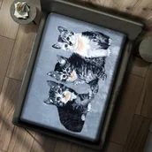 Koce - Gruby Koc Akrylowy 160X210 Koty Szary 18790 - miniaturka - grafika 1