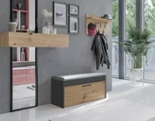 Szafki na buty - Szafka na buty z siedziskiem antracyt/artisan Umeblowana.com - miniaturka - grafika 1