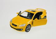 Samochody i pojazdy dla dzieci - Welly Hyundai Genesis Coupe Żółty 1:34 Samochód Nowy Metalowy Model - miniaturka - grafika 1