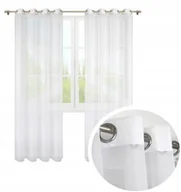 Firany - Firana Gotowa Biała Na Przelotkach Firanka Balkonowa Woal 145X250 Cm - miniaturka - grafika 1