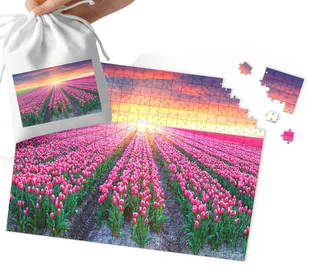 PUZZLE TRADYCYJNE - PIĘKNE WIDOKI KWIATY WZORY PREZENT 24el + WORECZEK - Puzzle - miniaturka - grafika 1