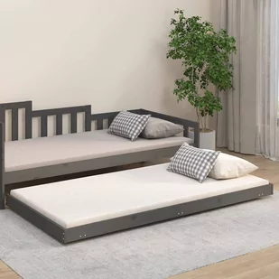 Lumarko Rama łóżka, szara, 80x200 cm, lite drewno sosnowe - Łóżka - miniaturka - grafika 1