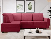 Narożniki - Rozkładany narożnik Milo lewostronny bordowy z pojemnikiem na pościel. - miniaturka - grafika 1