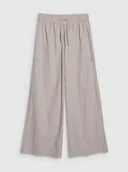 Spodnie damskie - Damskie spodnie casual 4F 4FWSS25TTROF1012 - beżowe - miniaturka - grafika 1