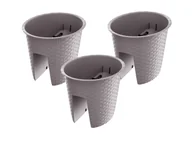Skrzynie ogrodowe - Prosperplast Donica balustradowa Ratolla Railing, 3 elementy (Mocca, Owalny) - miniaturka - grafika 1